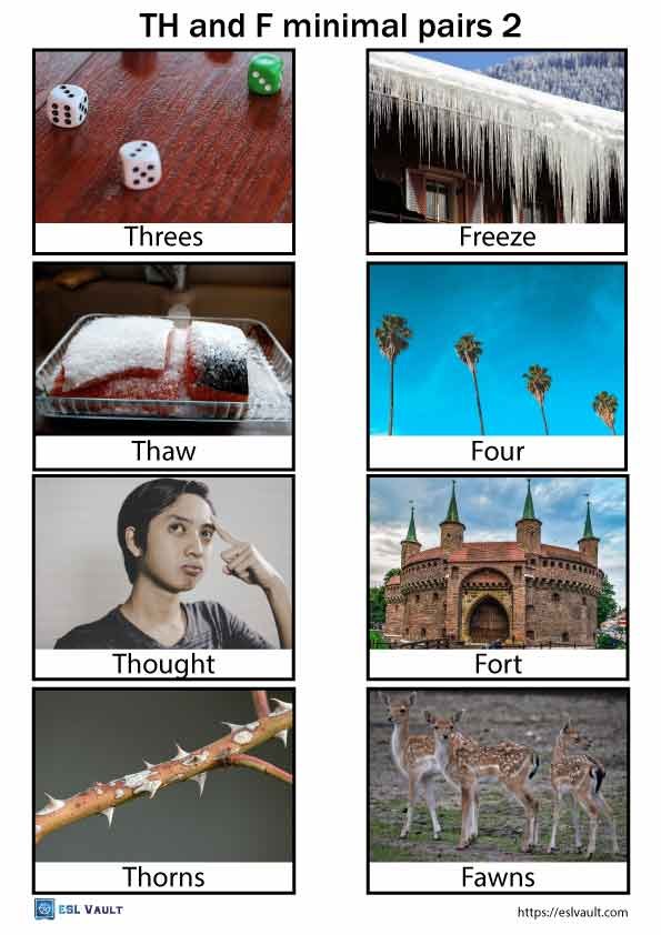 th and f minimal pairs 2