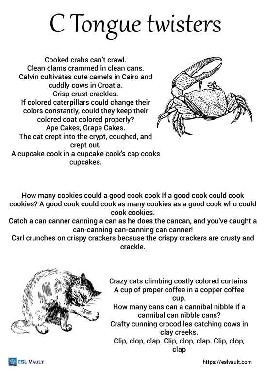 tongue twisters with c
