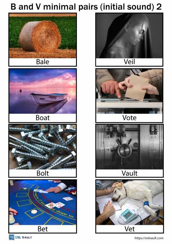 b and v minimal pairs
