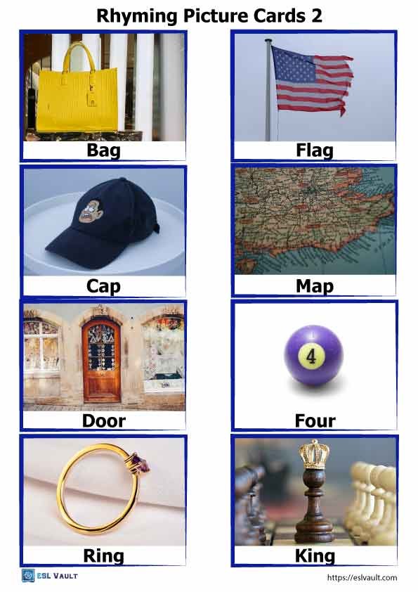 free printable rhyming picture cards