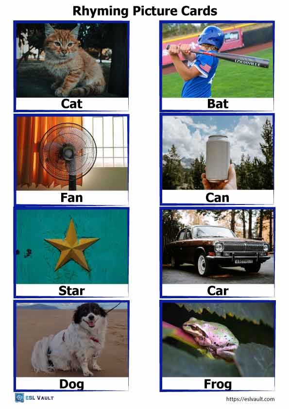 40 Free Printable Rhyming Picture Cards ESL Vault 40 Free Printable Rhyming Picture Cards ESL Vault