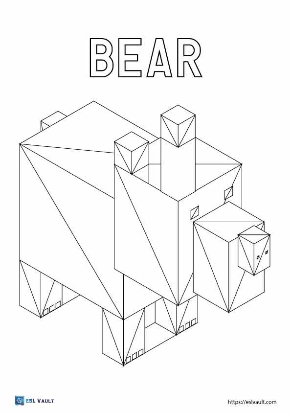 minecraft animal coloring pages bear