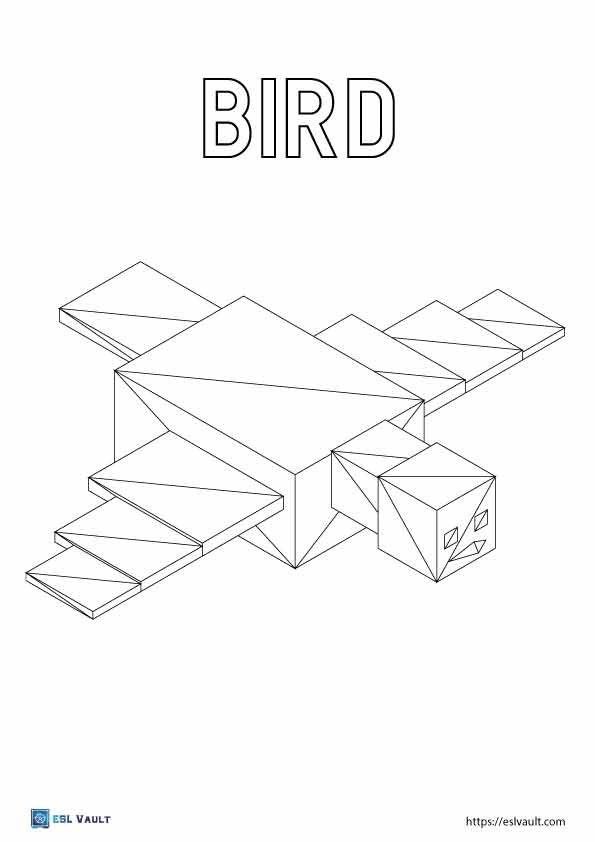 minecraft animal coloring pages bird