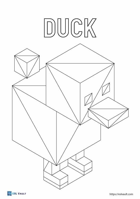 minecraft animal coloring pages duck