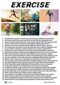 25 exercise conversation questions