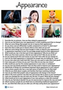 25 appearance conversation questions