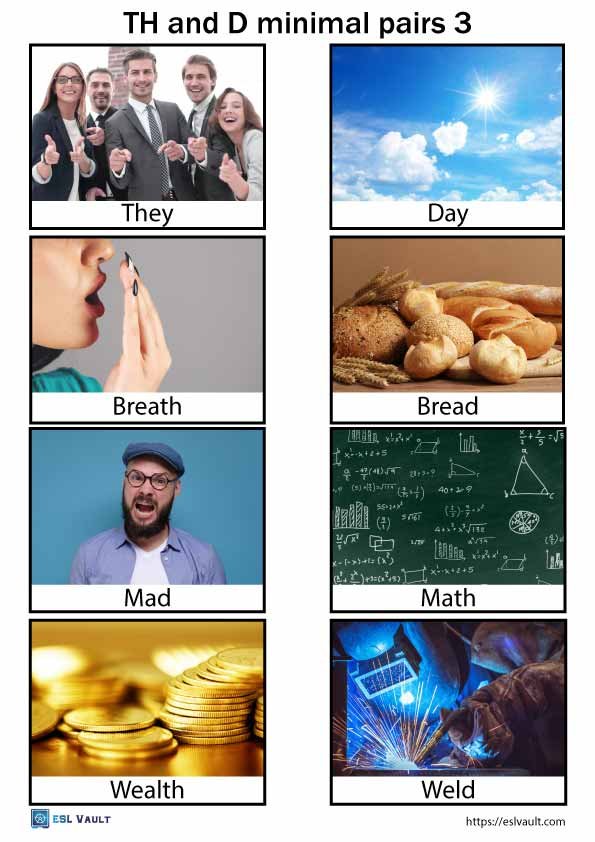 th and d minimal pairs 3