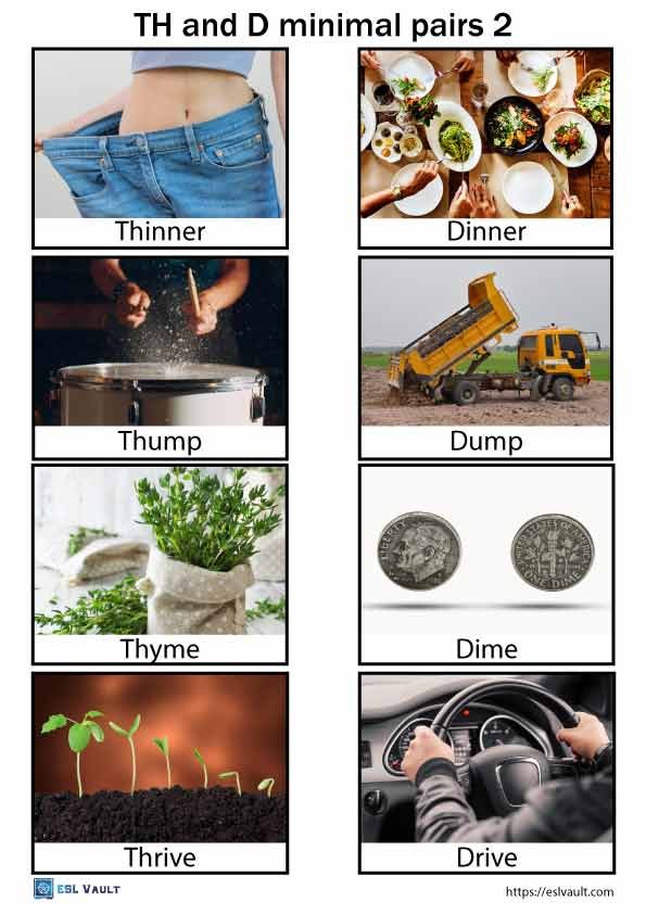 th and d minimal pairs pictures 2