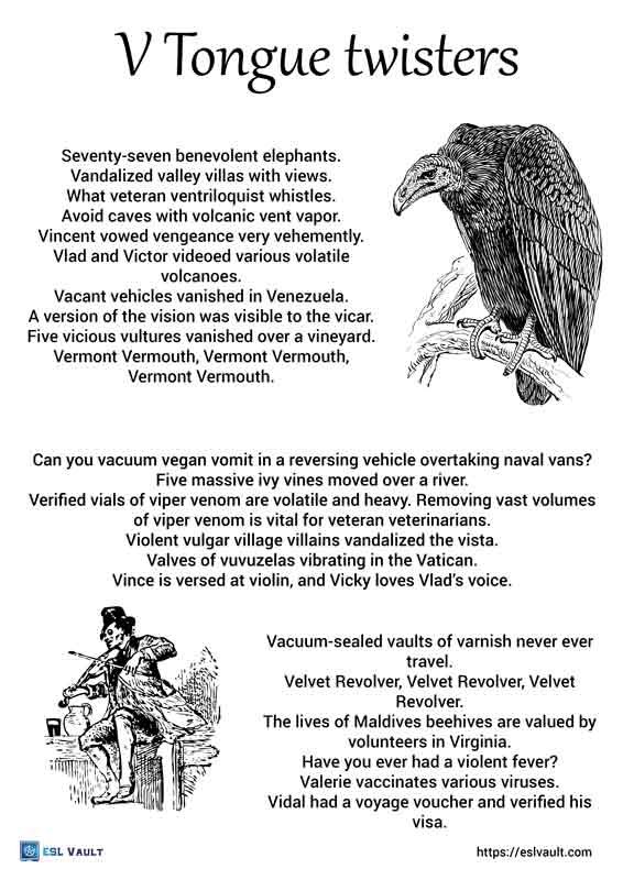 v tongue twisters