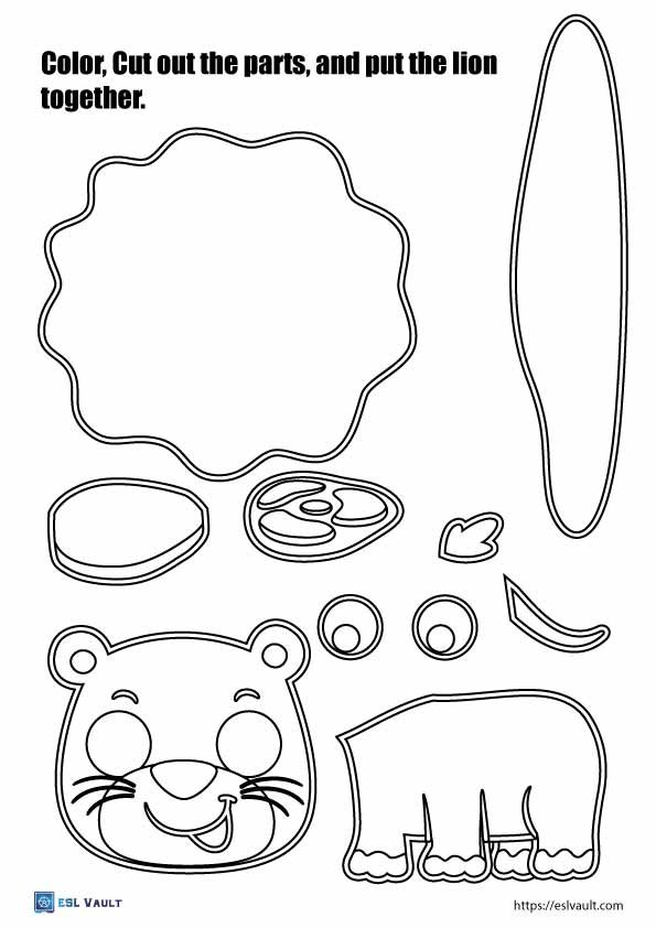 free printable lion craft template 2 coloring