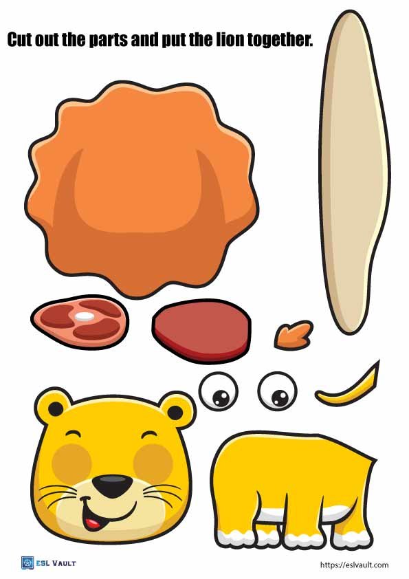 free printable lion craft template 2