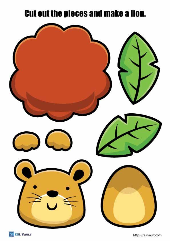 free printable lion craft template 3