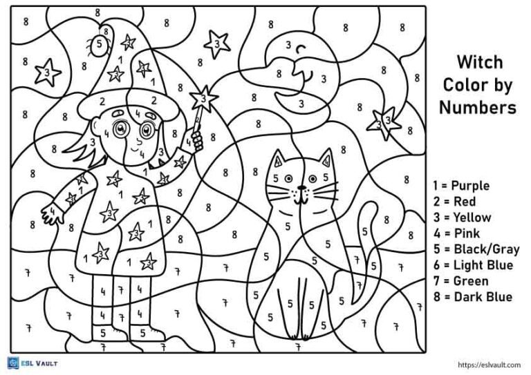 pdf color by number witch
