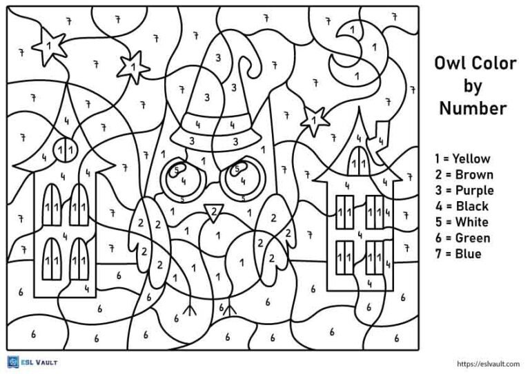 printable color by number owl