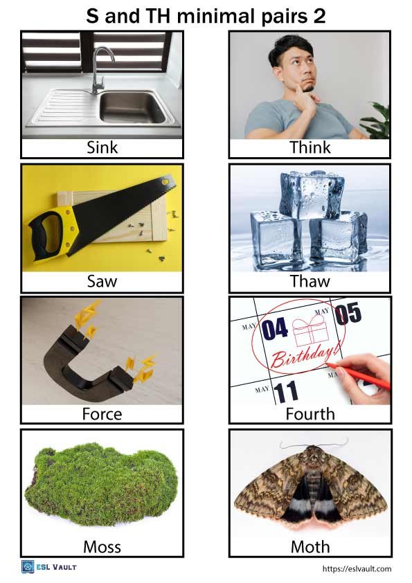 s and th minimal pairs pictures 2