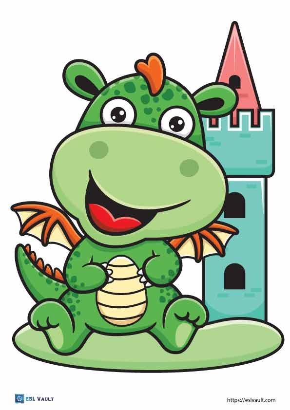 free printable dragon craft template 2 key