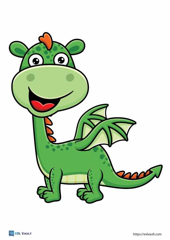 free printable dragon craft template key