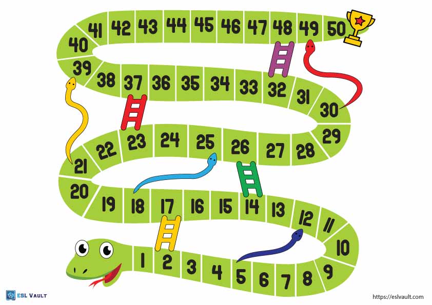 10 free PDF snakes and ladders printables - ESL Vault