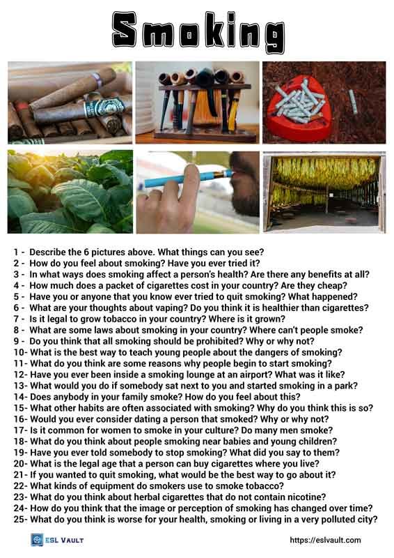 25 smoking conversation questions
