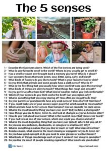 The 5 senses conversation questions