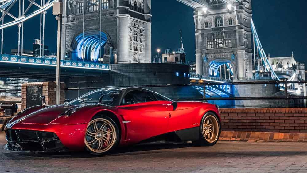 an expensive sports car in London