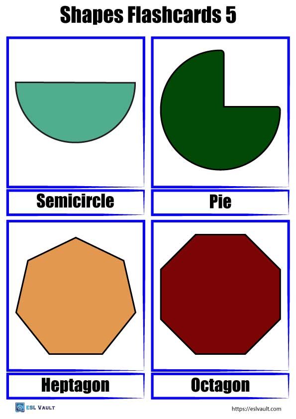 20 free printable shapes flashcards - ESL Vault