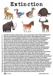 25 extinction conversation questions