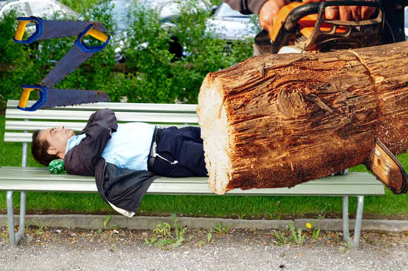 saw wood idiom