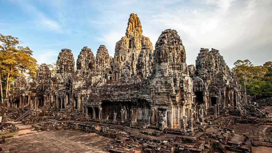 an ancient temple in the country of Cambodia