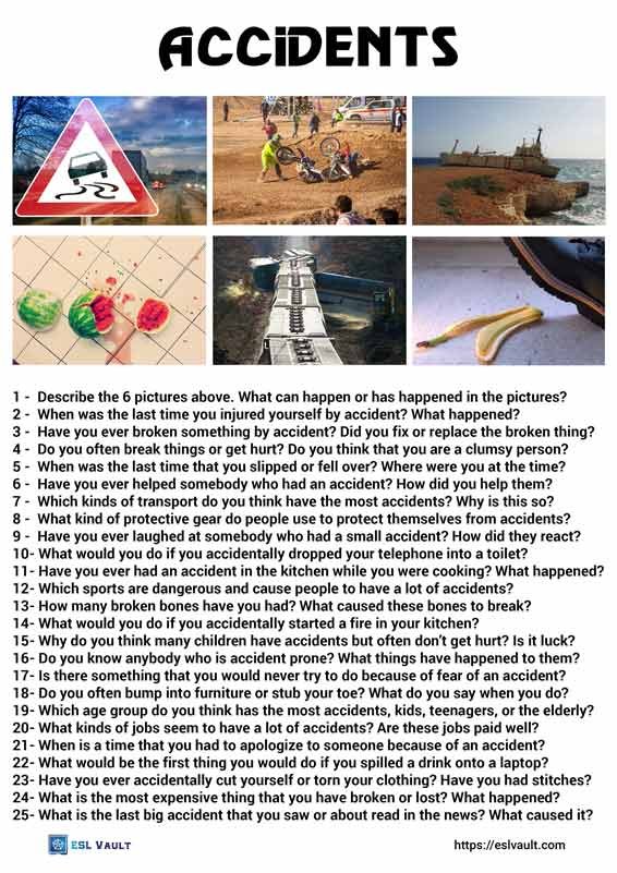 25 accidents conversation questions