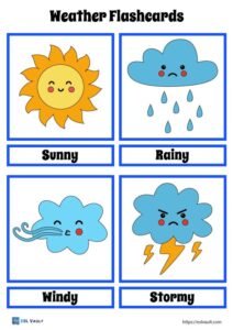 weather flashcards free printable 1