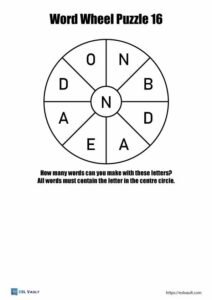 17 free word wheel puzzle printables - ESL Vault