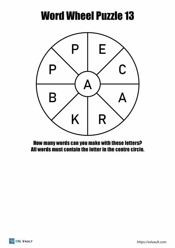 word wheel with answers 13