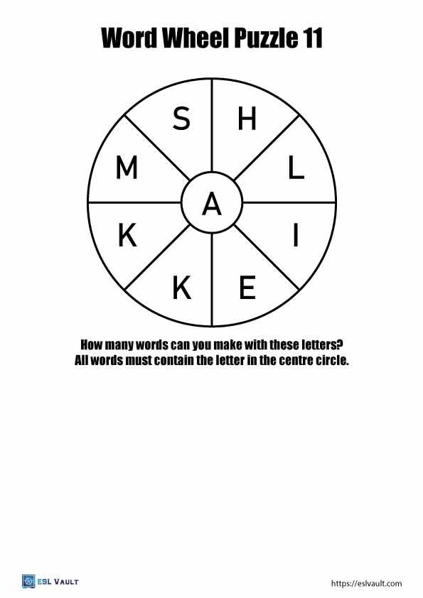 free word wheel puzzle 11