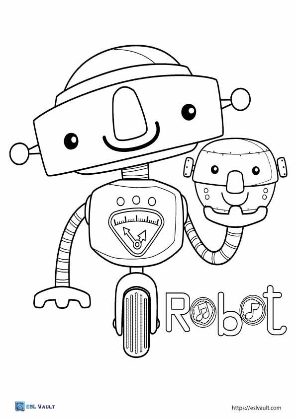 17 free robot coloring pages (PDF) - ESL Vault