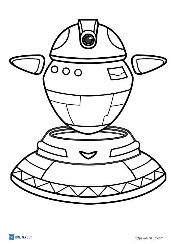easy robot coloring pages 2