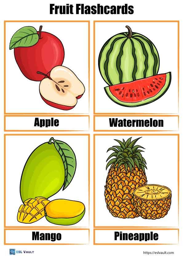 free fruit flashcards 1