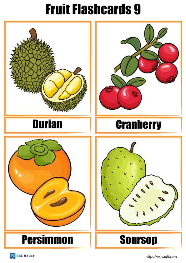 40 free fruit flashcards (PDF) - ESL Vault