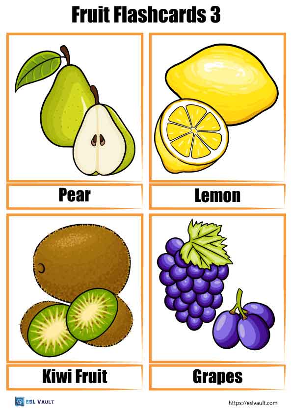 40 Free Fruit Flashcards (PDF) - ESL Vault