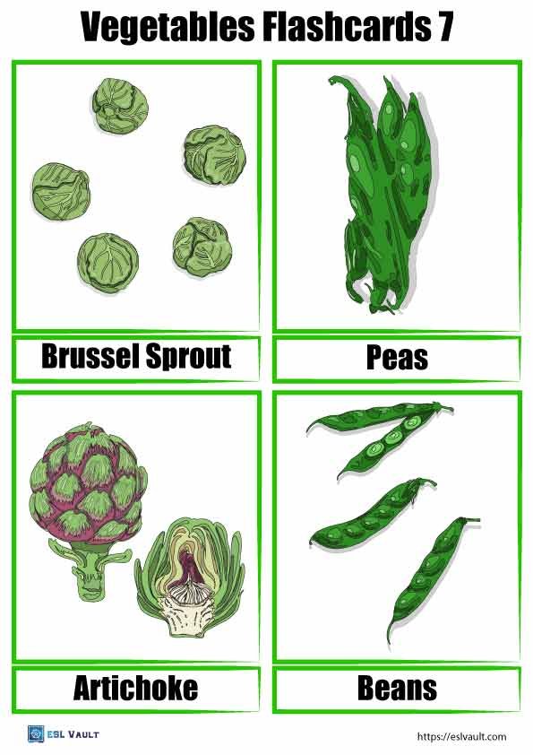 free vegetables flashcards 7