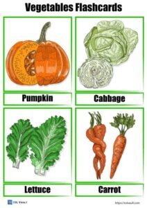 free vegetables flashcards