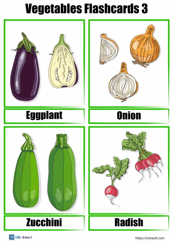 28 Free Vegetables Flashcards (PDF) - ESL Vault