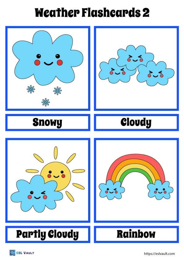 free weather flashcards for kids 2