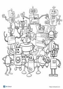 17 free robot coloring pages (PDF) - ESL Vault