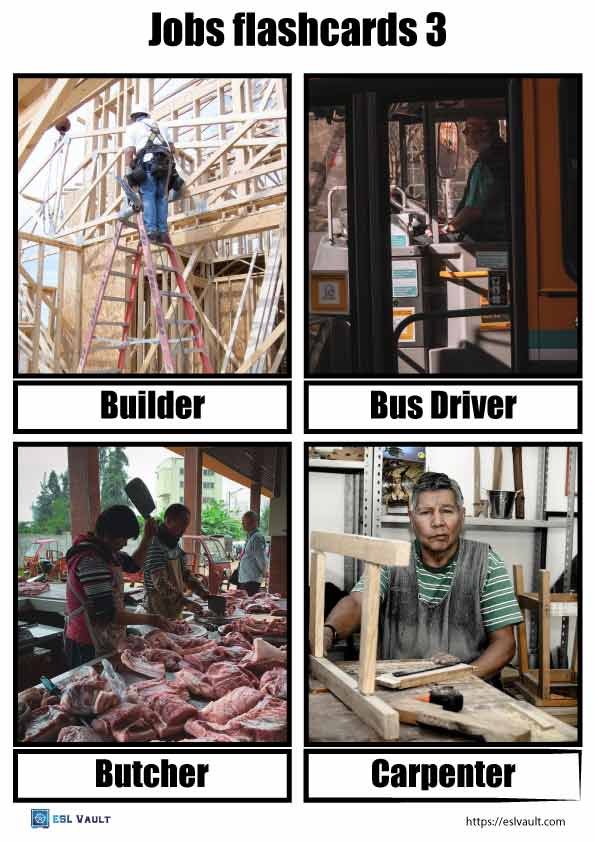 jobs flashcards free printable 3