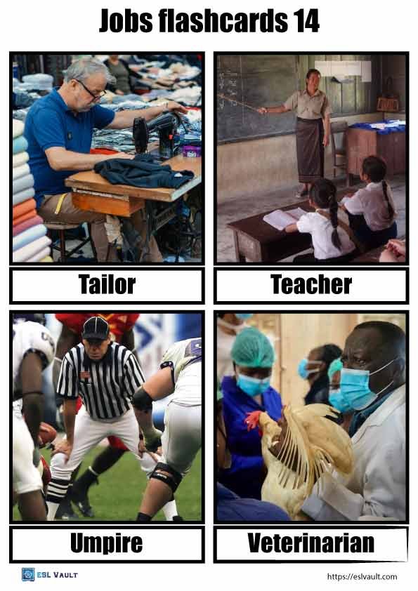 jobs flashcards printable free 14