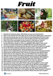 25 fruit conversation questions