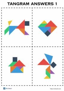 32 free printable tangram puzzles (PDF) ESL Vault