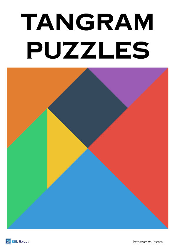 32 free printable tangram puzzles PDF ESL Vault