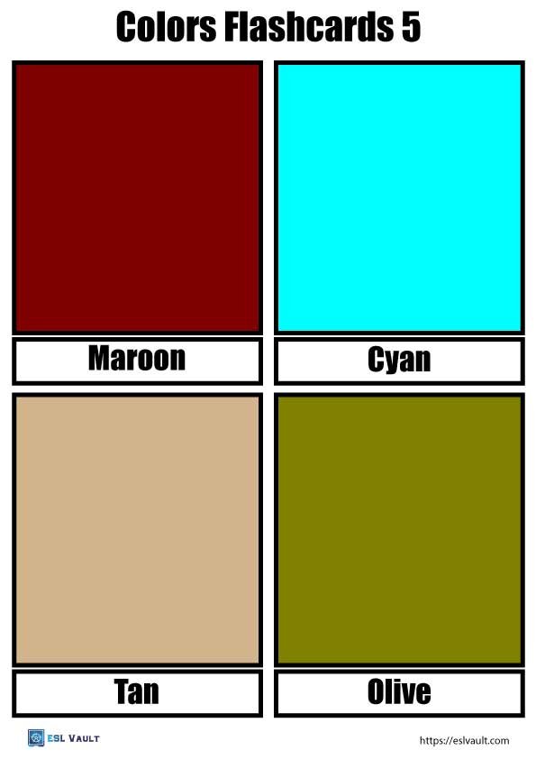 esl colors flashcards 5